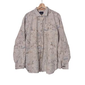 Tommy Bahama Beige Paisley Shirt, XL